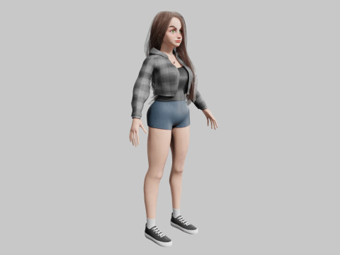 Teen Pretty Woman V41580 3D Model