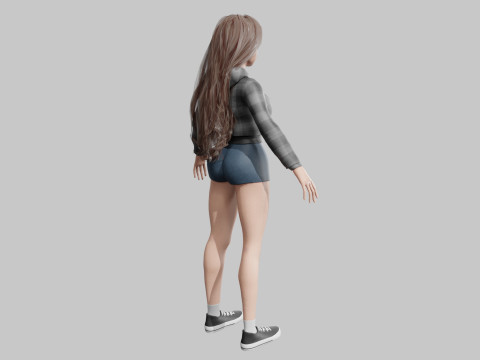Teen Pretty Woman V41580 3D Model
