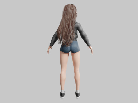 Teen Pretty Woman V41580 3D Model