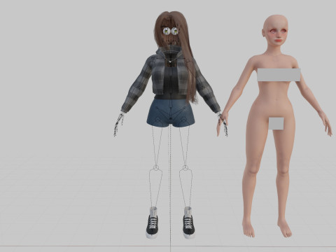 Teen Pretty Woman V41580 3D Model