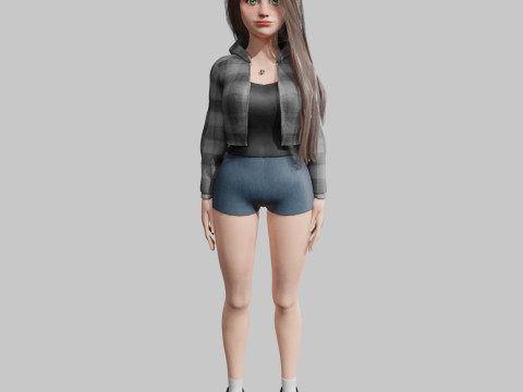 Teen Pretty Woman V41580 3D Model