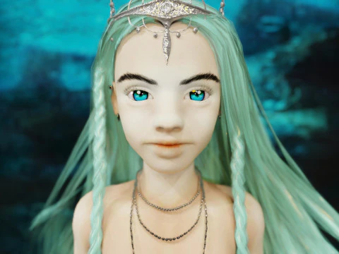 Girl and Mermaid 3D Model