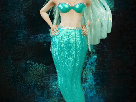 Girl and Mermaid 3D Model