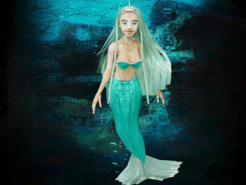 Girl and Mermaid 3D Model