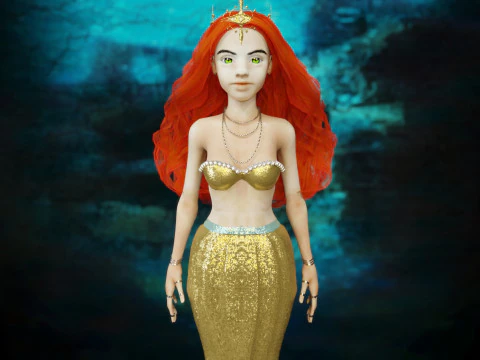 Girl and Mermaid 3D Model