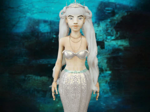 Girl and Mermaid 3D Model