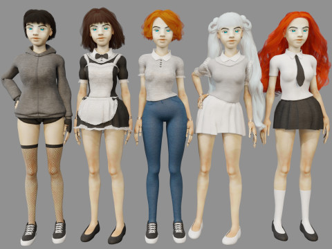 Girl and Mermaid Model 3D