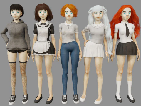 Girl and Mermaid 3D Model