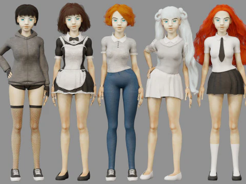 Girl and Mermaid 3D Model
