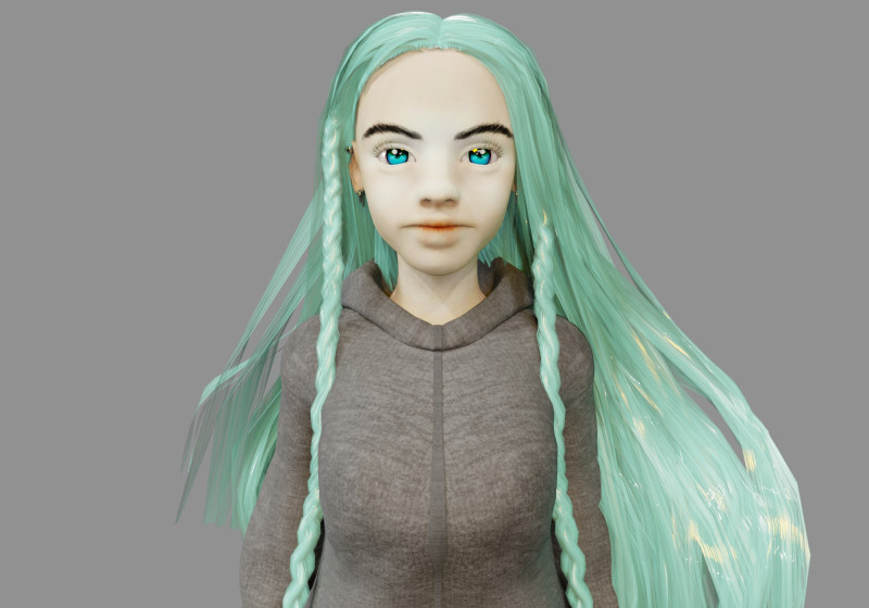 Girl and Mermaid Model 3D .c4d .max .obj .3ds .fbx .stl .blend