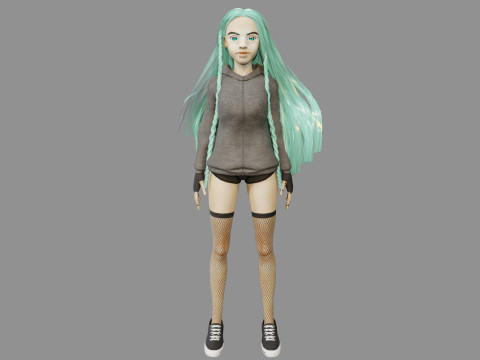Girl and Mermaid Model 3D