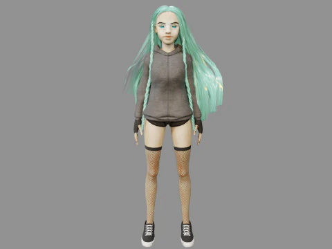 Girl and Mermaid 3D Model