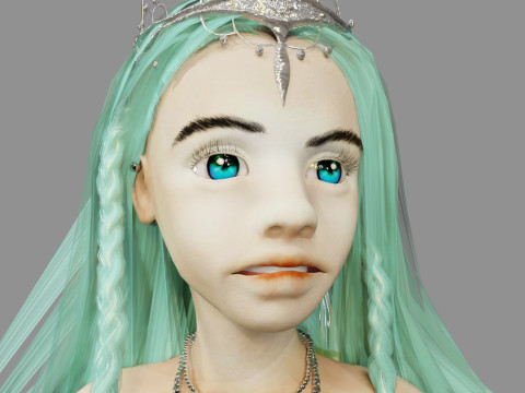 Girl and Mermaid Model 3D