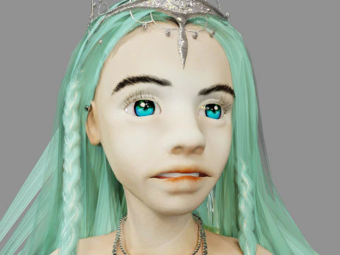 Girl and Mermaid 3D Model