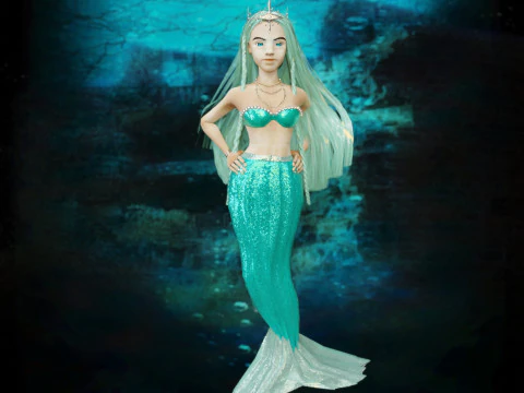 Girl and Mermaid 3D Model