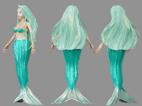 Girl and Mermaid Model 3D