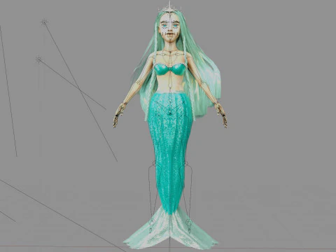 Girl and Mermaid 3D Model