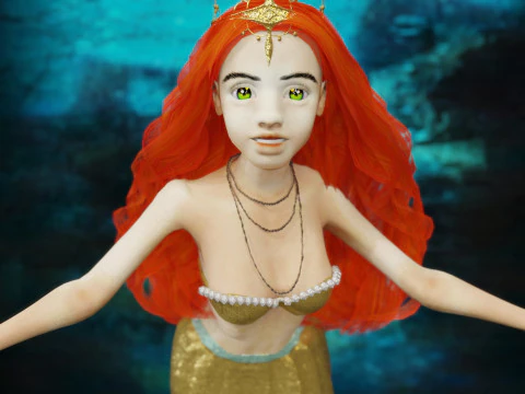 Girl and Mermaid 3D Model