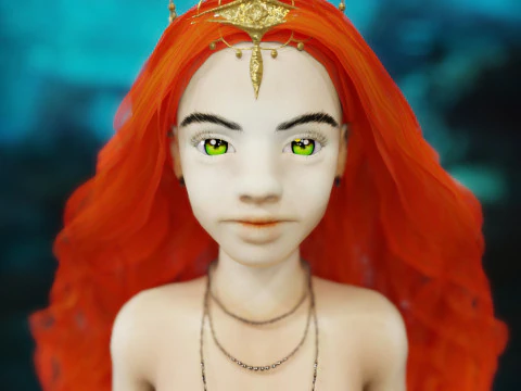 Girl and Mermaid 3D Model