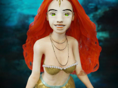 Girl and Mermaid 3D Model