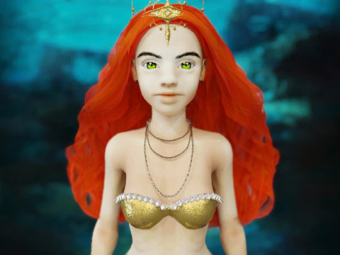 Girl and Mermaid 3D Model