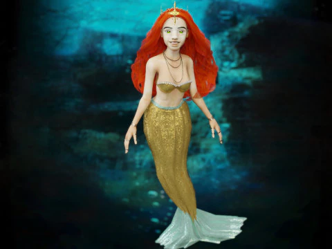 Girl and Mermaid 3D Model