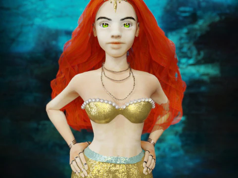 Girl and Mermaid 3D Model