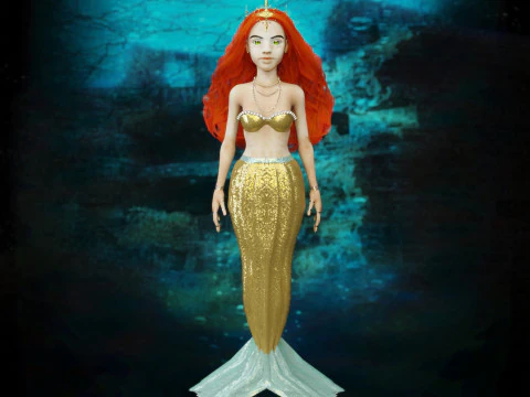 Girl and Mermaid 3D Model