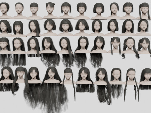 40 Hairstyles collection 3D Модель