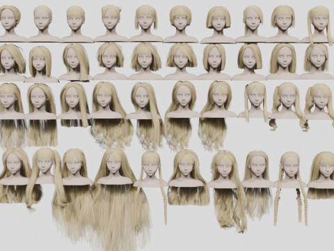 40 Hairstyles collection 3D Модель