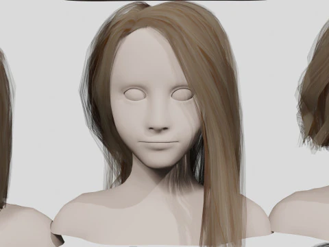 40 Hairstyles collection 3D Model