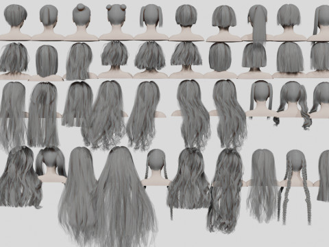 40 Hairstyles collection 3D Модель