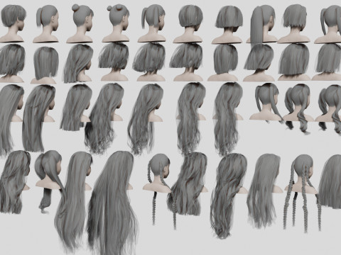 40 Hairstyles collection 3D Модель