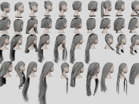 40 Hairstyles collection 3D Модель