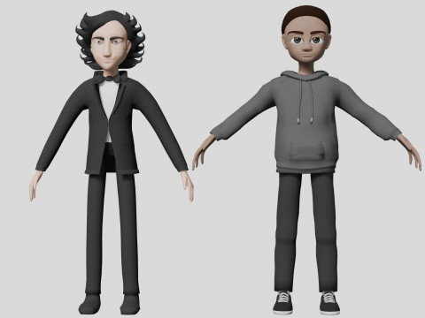 10 boys and men collection 3D Модель