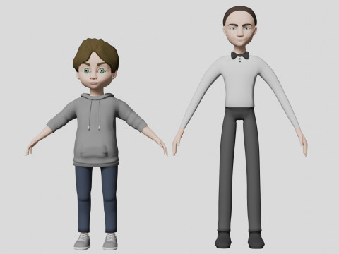 10 boys and men collection 3D Модель