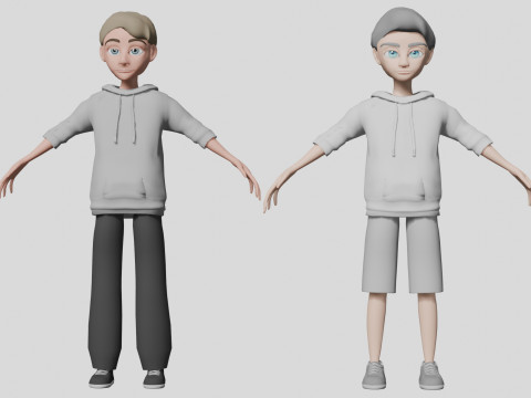 10 boys and men collection 3D Модель