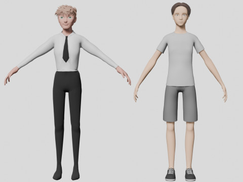 10 boys and men collection 3D Модель