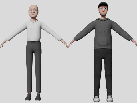 10 boys and men collection 3D Модель