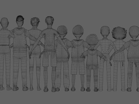 10 boys and men collection 3D Модель