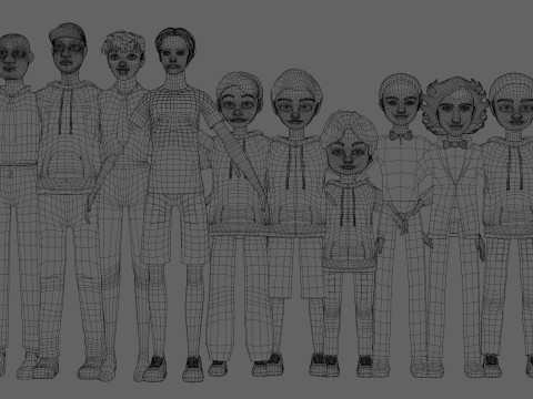 10 boys and men collection 3D Модель