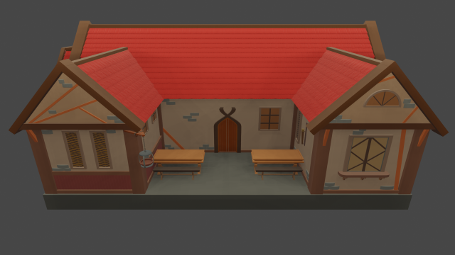 V-Small House-Tavern Model 3D .c4d .max .obj .3ds .fbx .stl .blend 