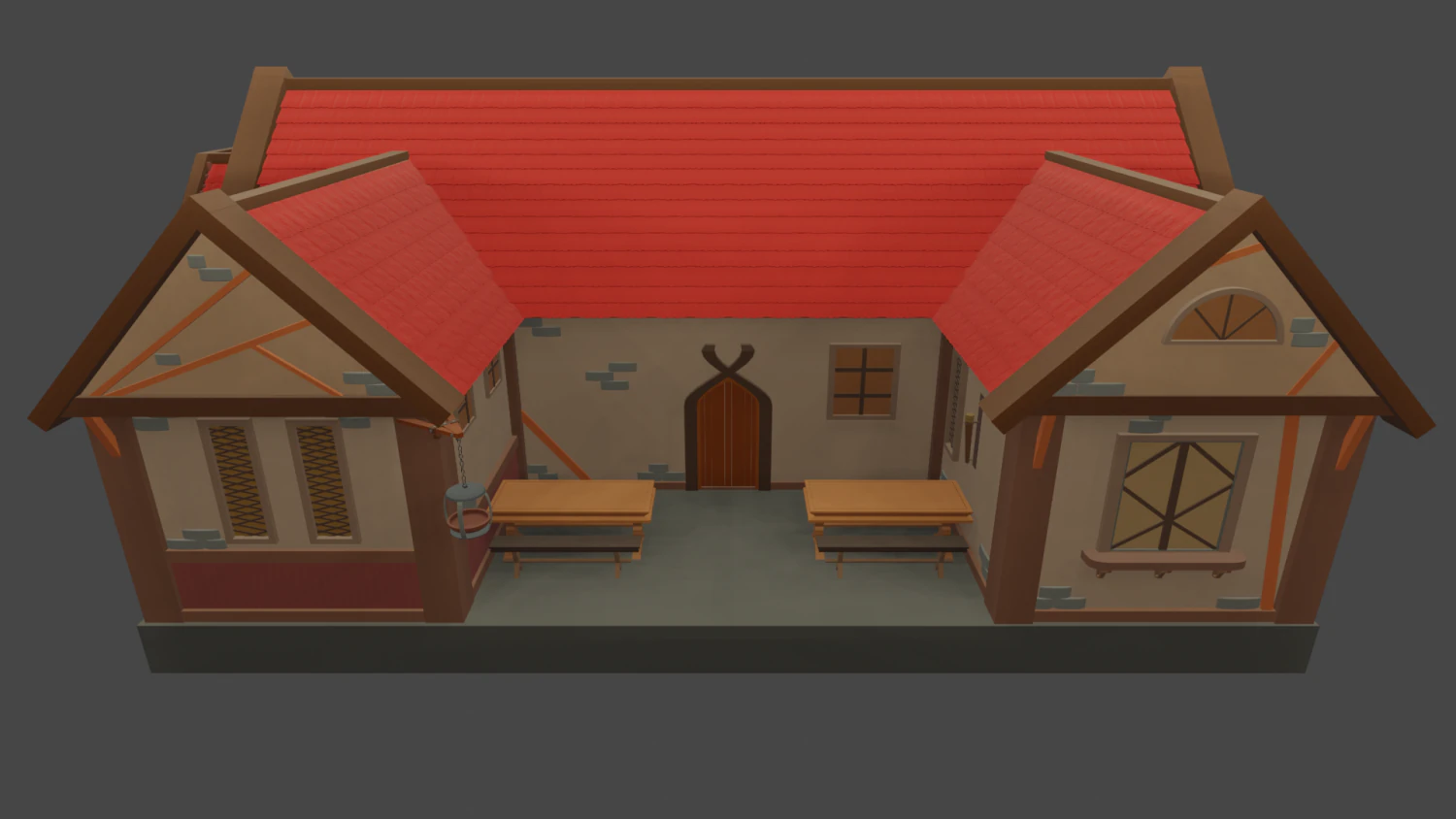 V-Small House-Tavern 3D Model .c4d .max .obj .3ds .fbx .stl .blend 