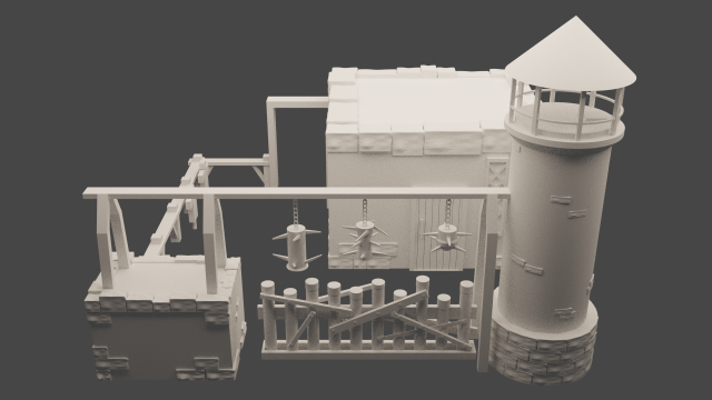 V-Barracks Model 3D .c4d .max .obj .3ds .fbx .stl .blend 