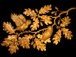 枝に止まっている鳥 3Dプリントモデル