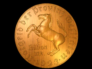 Miljard mark 1923 Provinz Westfalen Wertseite 3D Model