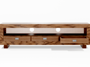 Modern walnut entertainment unit - TV unit 3D मॉडल
