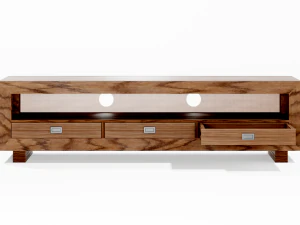Modern walnut entertainment unit - TV unit 3D Model