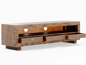 Modern walnut entertainment unit - TV unit 3D Model