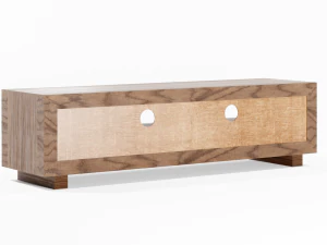 Modern walnut entertainment unit - TV unit 3D Model